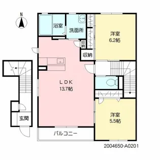シャーメゾン見晴台 A棟【A201号室】の間取り