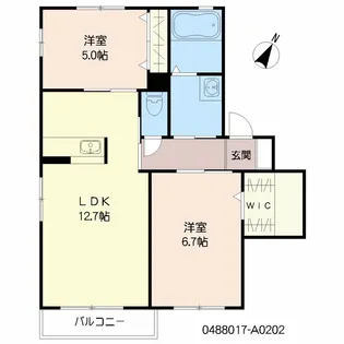 シャーメゾン・ハクサン A棟【202号室】の間取り