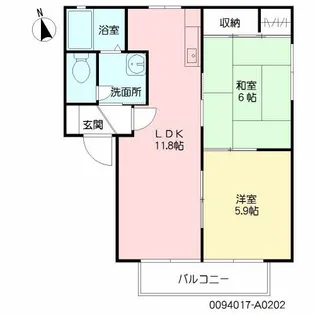 サニーデイ寺崎【202号室】の間取り