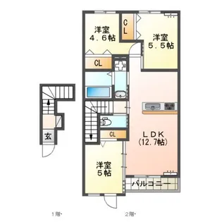プリーモ レヴァータ【2階】の間取り