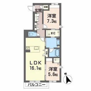 クレインⅣ【2階】の間取り