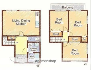 ビューハイツ【202号室】の間取り