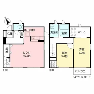 ディアス中嶋 B棟【1階】の間取り