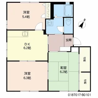 マイフローラ B棟【101号室】の間取り