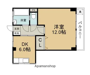 1DKの間取り画像