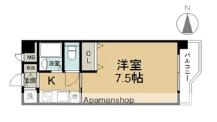 スターブル古国府【411号室】の間取り