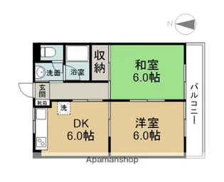 金池マンションA棟【506号室】の間取り