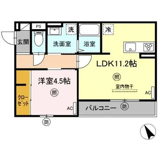 1LDKの間取り画像