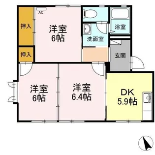 ボヌール羽屋D【101号室】の間取り