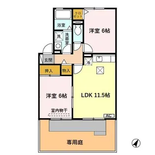 クレールメゾン B棟【1階】の間取り