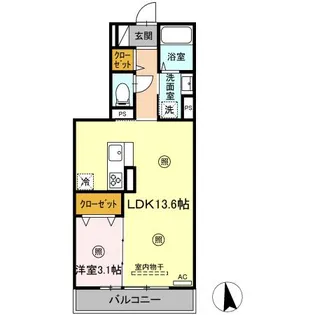 グランリュクス上野丘東【3階】の間取り