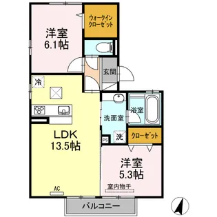 グレンディールⅢⅣ Ⅲ【1階】の間取り