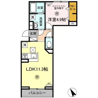 PREMILIFE新町【1階】の間取り