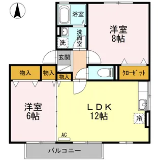 グランドールTSUBASA Ⅱ【2階】の間取り