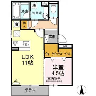 クライス【1階】の間取り