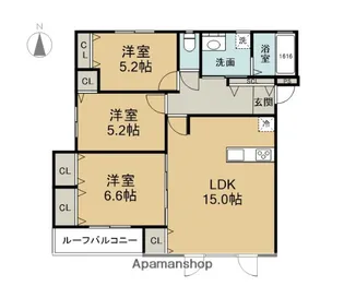 JB錦町BROCADE【3階】の間取り