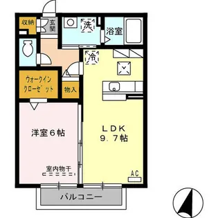 カーサフルール【1階】の間取り