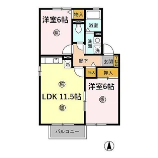 ジュネス佐藤【2階】の間取り