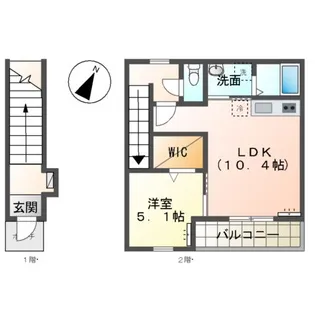 リバーフロント長浜【2階】の間取り