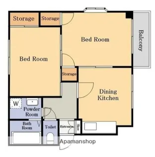 アムール・モアAB【A102号室】の間取り