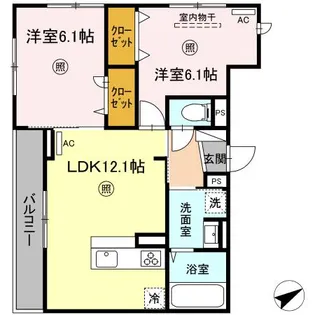 マンダリンフィールド【2階】の間取り