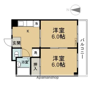 アメニックス賀来Ⅱ【401号室】の間取り