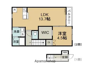 アスタリスクA【203号室】の間取り