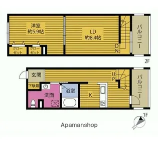 1LDKの間取り画像