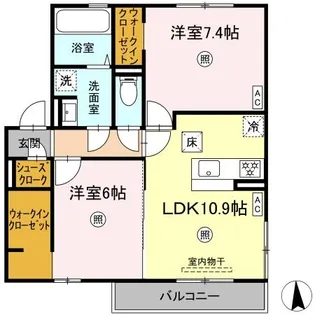 WISTERIA GARDEN【1階】の間取り