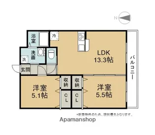 HALELEA小池原【2階】の間取り