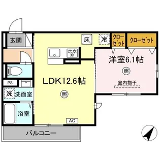 シャローム城原【1階】の間取り