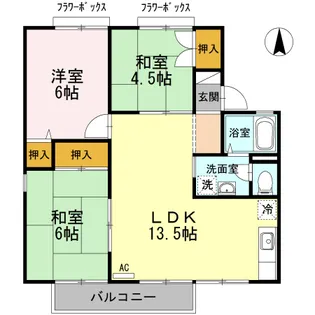 セジュールII野崎 B棟【2階】の間取り