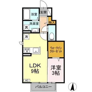メゾンソレイユ中島西【1階】の間取り