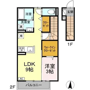 メゾンソレイユ中島西【2階】の間取り