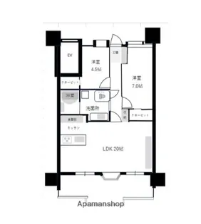 エイルマンション大分駅前Ⅱ【13階】の間取り