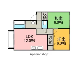 セジュール秋月B棟【2階】の間取り