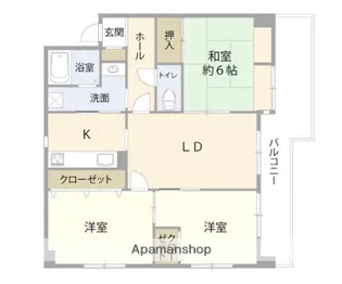 ナイスモア中島【6階】の間取り