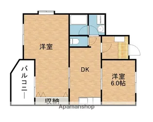 ディアコート1番館【1階】の間取り
