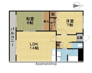 2LDKの間取り画像
