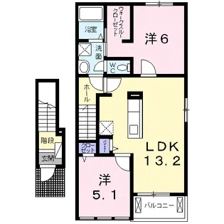 カルム・ルシエル横尾【2階】の間取り