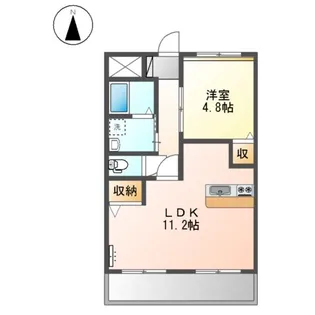 ジェルムKOMETAKE【00205号室】の間取り