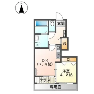 エムズ サンティエ【00107号室】の間取り