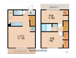 NEXT GRANGROM勢家 C棟【102号室】の間取り