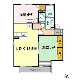サン カルチェあいおい D【2階】の間取り