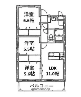 ゼニス森町【201号室】の間取り