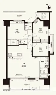 ニューガイア大分駅前NO.63【406号室】の間取り