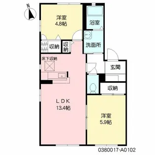 クレストタウン A棟【1階】の間取り