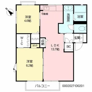 ブルーテの丘 D棟【2階】の間取り