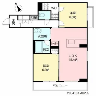 ベレオ西大道【2階】の間取り