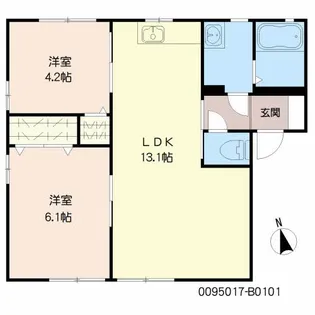 ディアスクレスト B棟【1階】の間取り